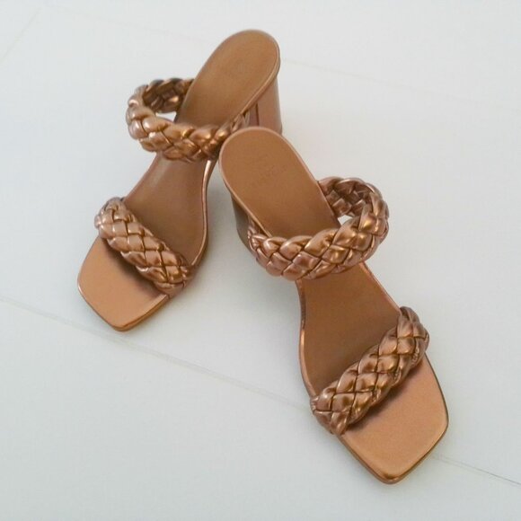NWOT Iridescent Bronze Braided Sandal - Picture 4 of 4
